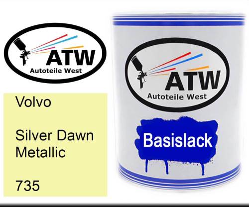 Volvo, Silver Dawn Metallic, 735: 1L Lackdose, von ATW Autoteile West.